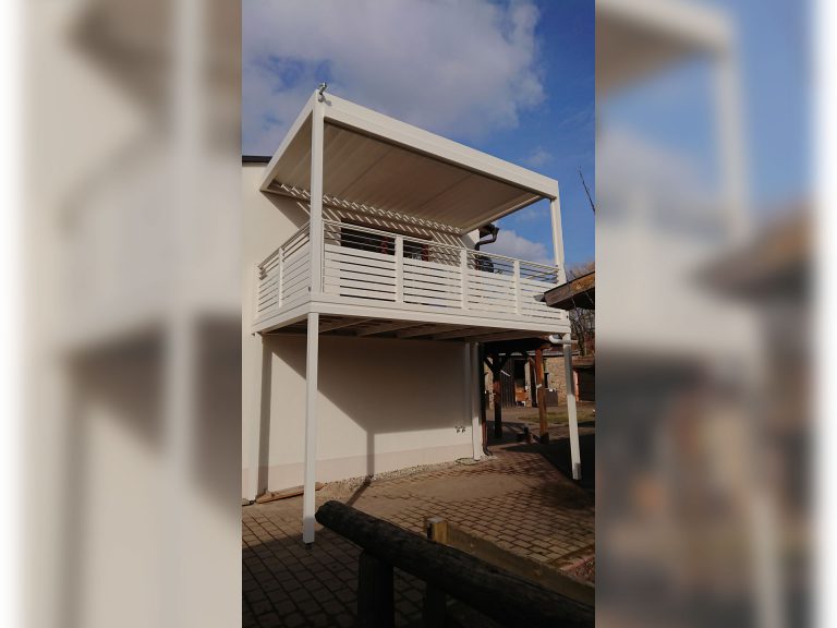 Lamellendächer:Renson, Camargue, Algarve, Lammellendächer, Lattendächer, Drehlamellen, Sky - Terrassendächer:Glasdächer, Terrassendächer, Renson, Sonnenschutz - ein Produkt der Altermann GmbH, Halle (Saale)